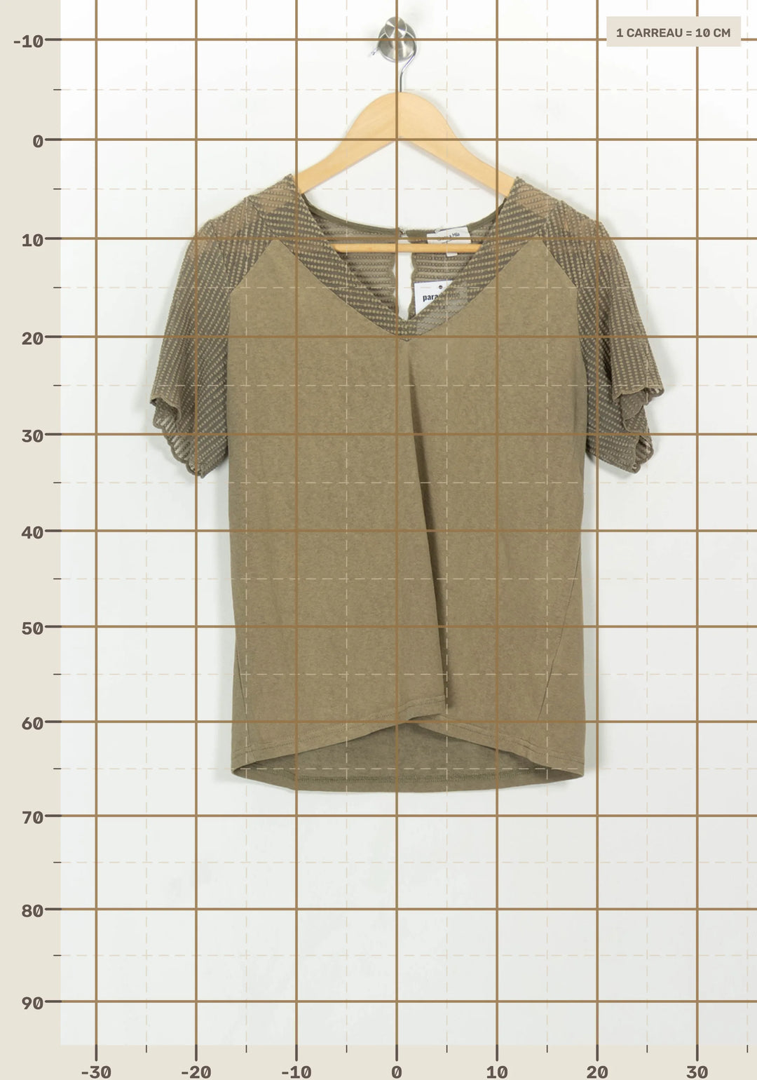 Tee-shirt Manche Courte Beige - Taille L/40 de la marque Grace &amp; Mila | PARAD117893 - Vendu par Paradigme - Image 4