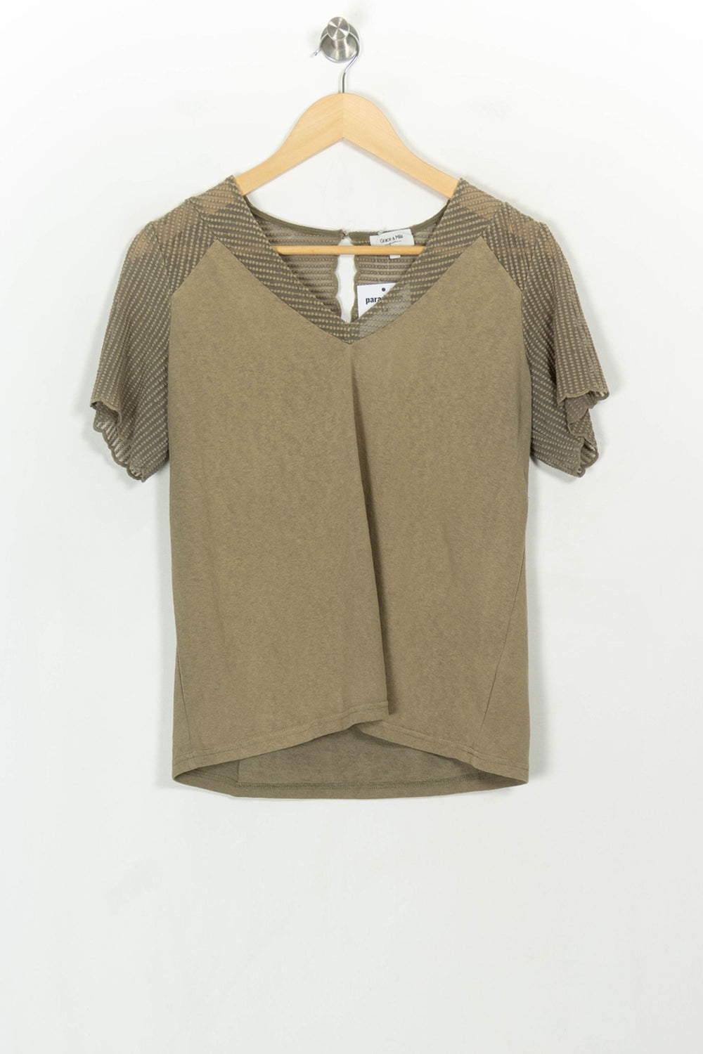 Tee-shirt Manche Courte Beige - Taille L/40 de la marque Grace & Mila | PARAD117893 - Vendu par Paradigme - Image 2