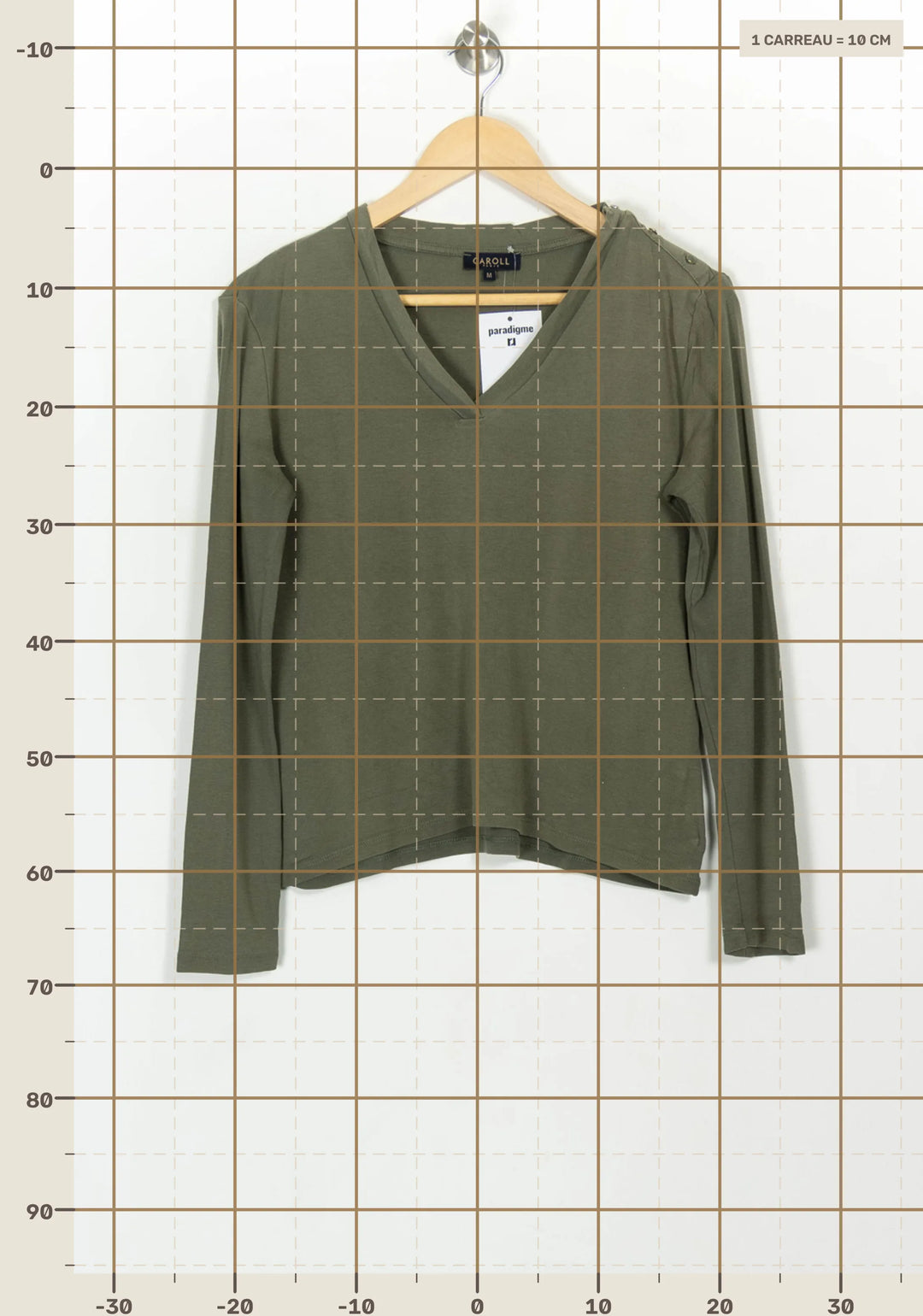 Tee-shirt manches longues Vert - Taille M/38 de la marque Caroll | PARAD117895 - Vendu par Paradigme - Image 4