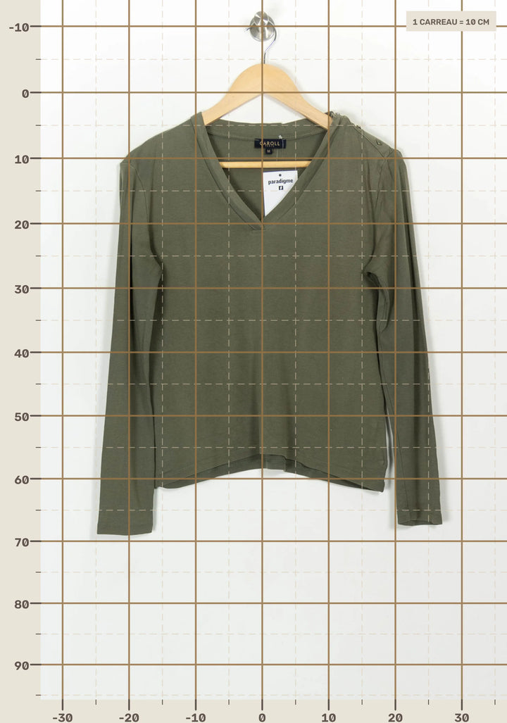 Tee-shirt manches longues Vert - Taille M/38 de la marque Caroll | PARAD117895 - Vendu par Paradigme - Image 4