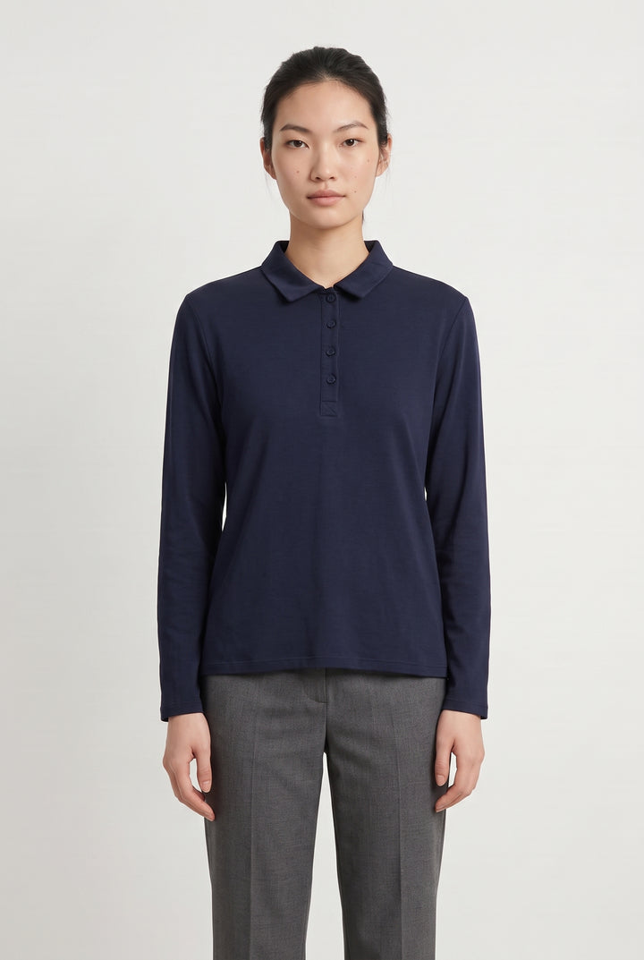 Polo Manches Longues Bleu - Taille M/38 de la marque Caroll | PARAD117896 - Vendu par Paradigme - Image 1