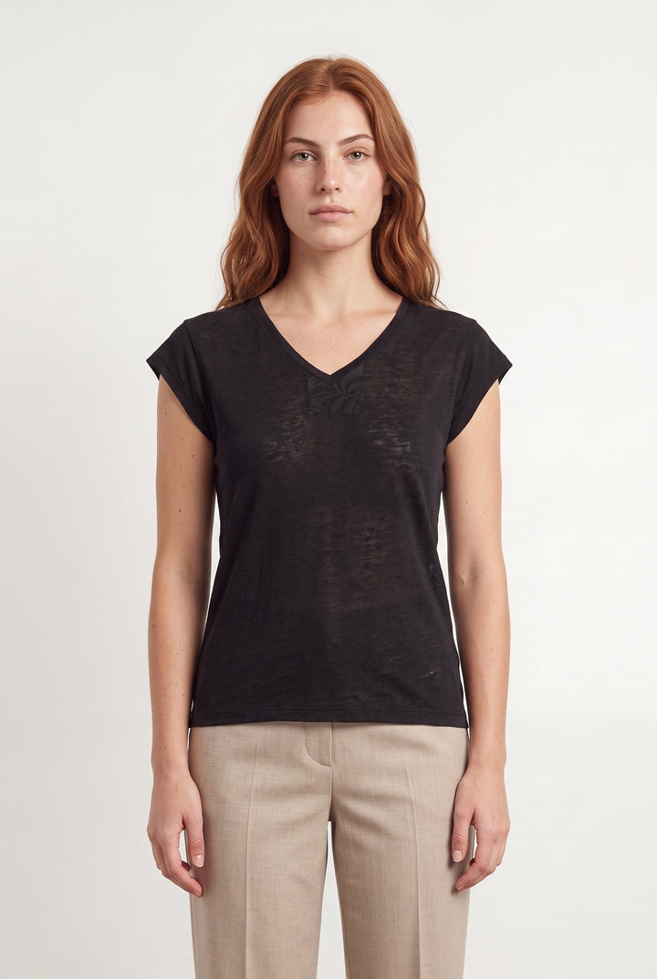 Tee-shirt Noir - Taille S/36 de la marque La Fée Maraboutée | PARAD117905 - Vendu par Paradigme - Image 1