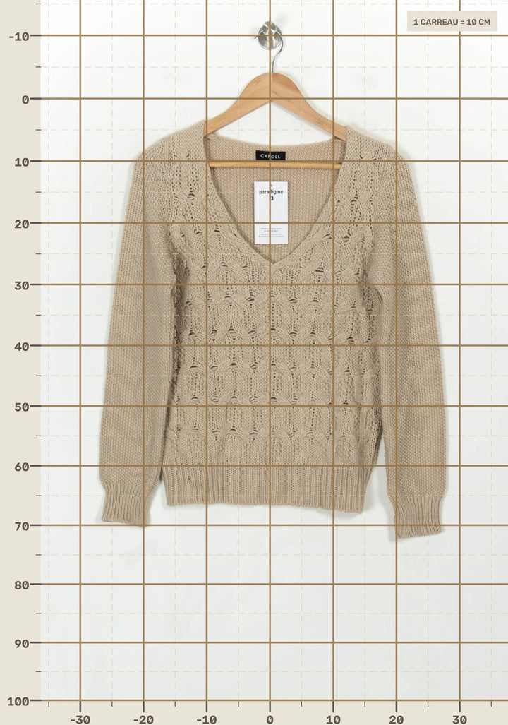 Pull Beige - Taille M/38 de la marque Caroll | PARAD117908 - Vendu par Paradigme - Image 4