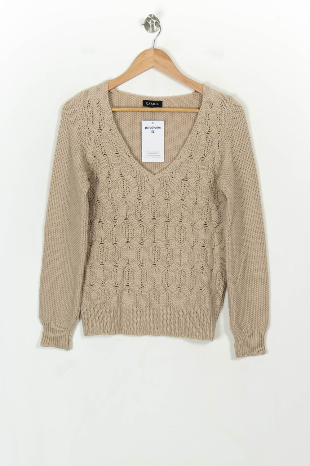 Pull Beige - Taille M/38 de la marque Caroll | PARAD117908 - Vendu par Paradigme - Image 2