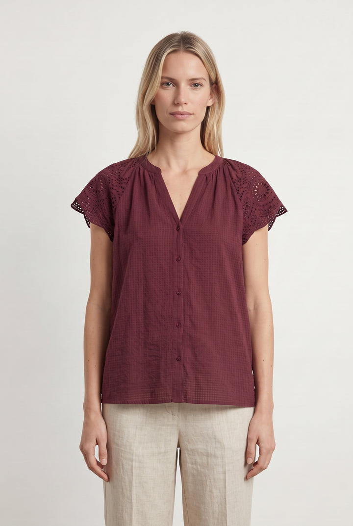 Blouse Violette - Taille S/36 de la marque Caroll | PARAD117911 - Vendu par Paradigme - Image 1