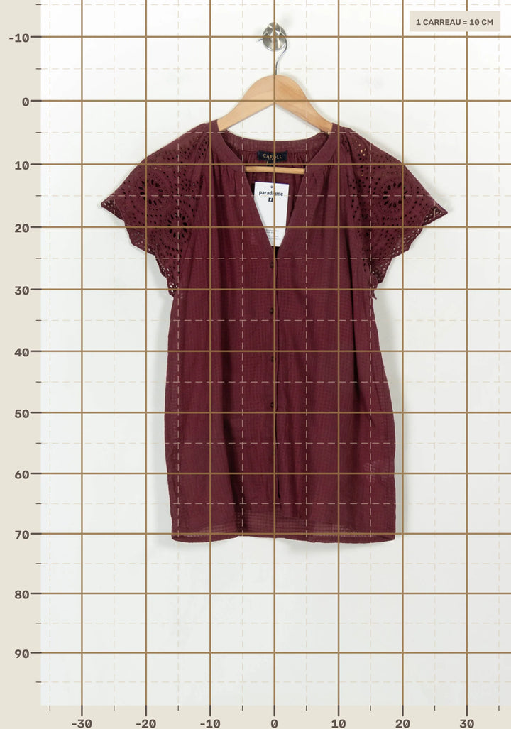 Blouse Violette - Taille S/36 de la marque Caroll | PARAD117911 - Vendu par Paradigme - Image 4