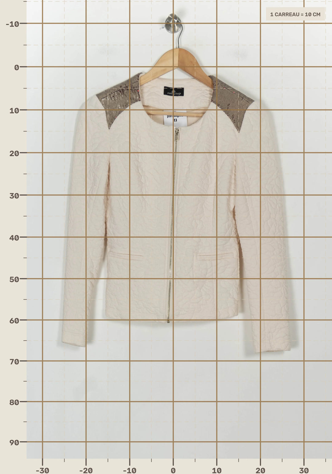 Veste Beige et Dorée - Taille XS/34 de la marque One Step | PARAD117915 - Vendu par Paradigme - Image 4