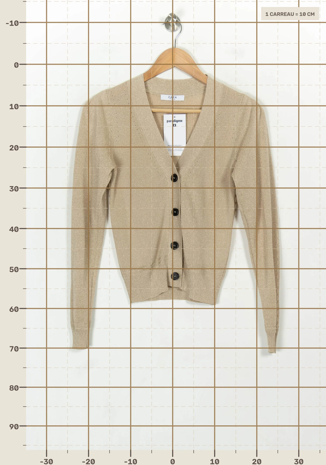 Cardigan Doré - Taille XS/34 de la marque ZAPA | PARAD117916 - Vendu par Paradigme - Image 4