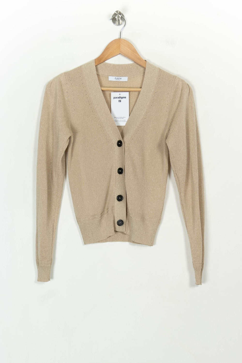 Cardigan Doré - Taille XS/34 de la marque ZAPA | PARAD117916 - Vendu par Paradigme - Image 2
