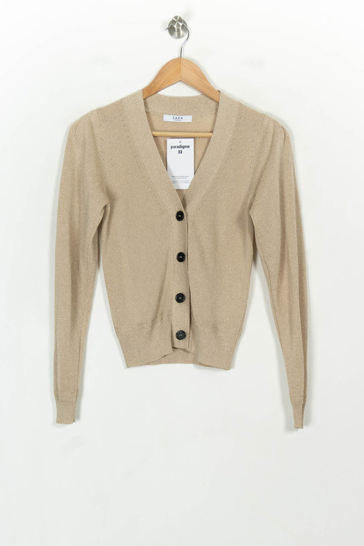 Cardigan Doré - Taille XS/34 de la marque ZAPA | PARAD117916 - Vendu par Paradigme - Image 2