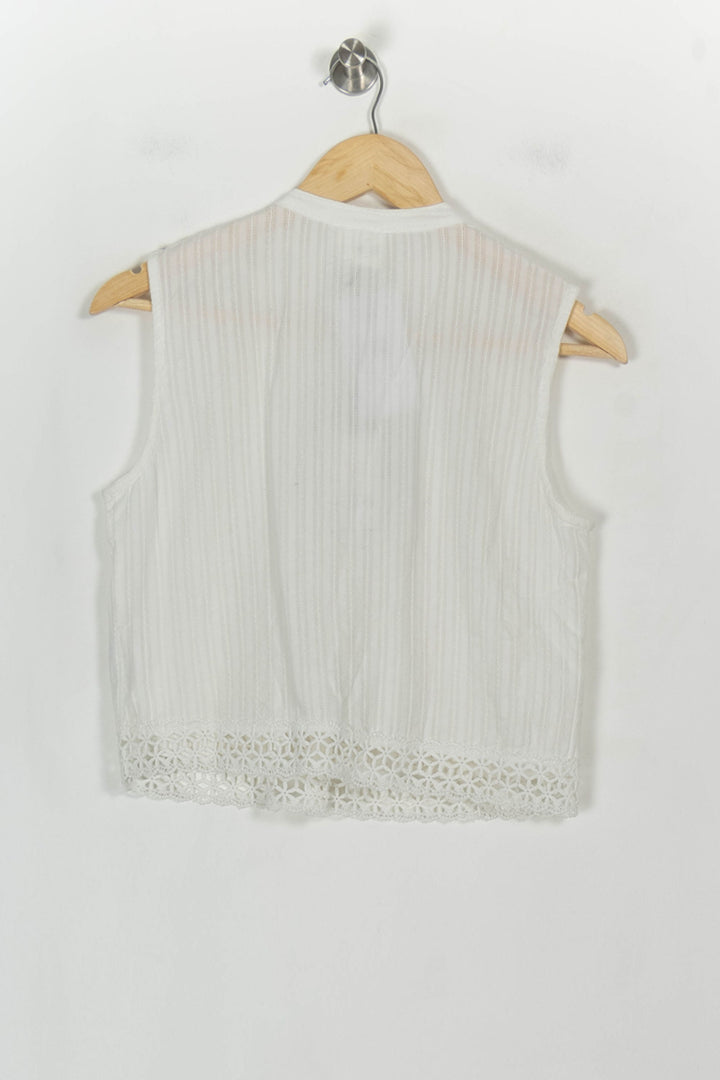 Blouse Sans Manches Blanche - Taille XS/34 de la marque Petite Mendigote | PARAD117917 - Vendu par Paradigme - Image 5