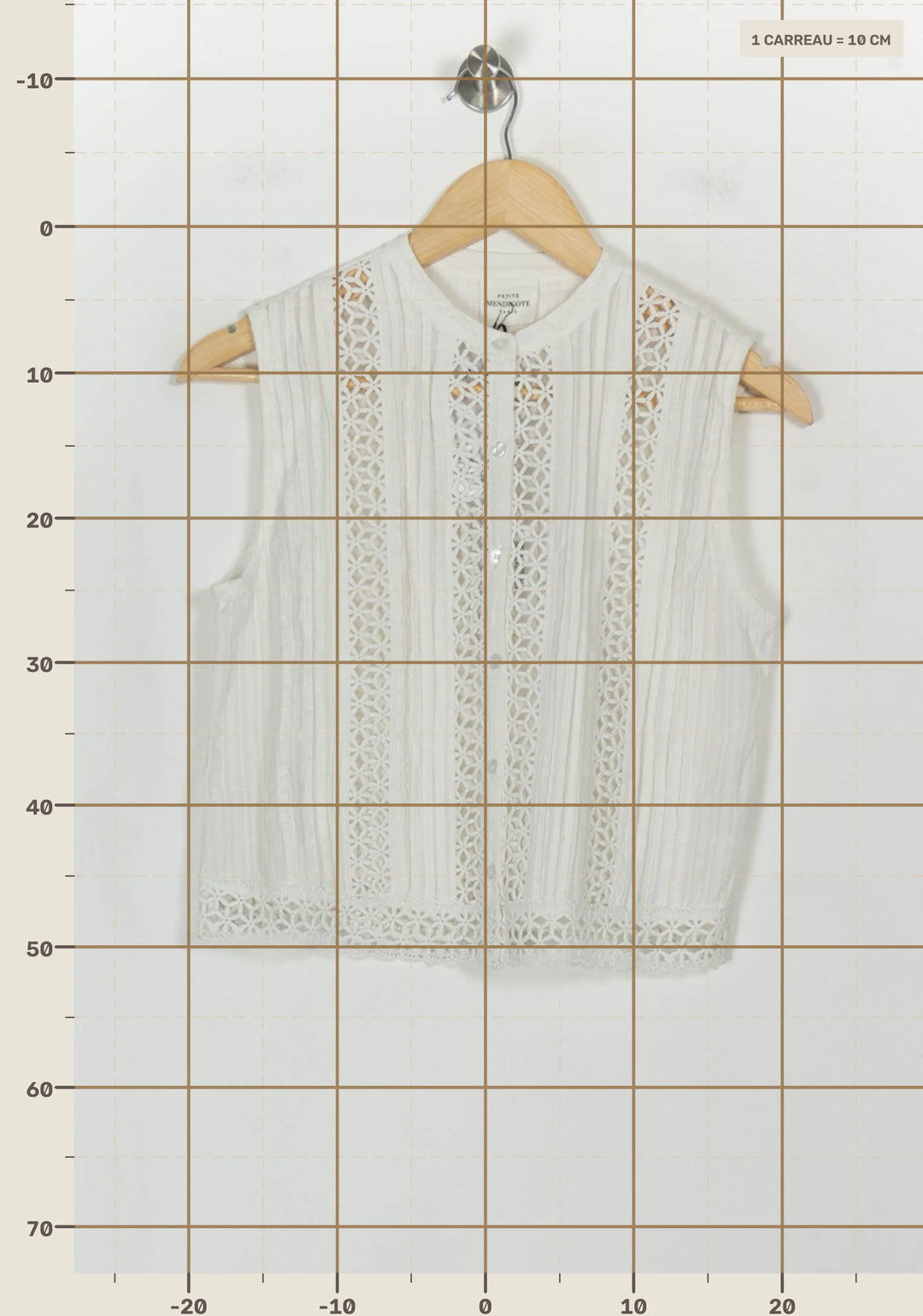 Blouse Sans Manches Blanche - Taille XS/34 de la marque Petite Mendigote | PARAD117917 - Vendu par Paradigme - Image 4