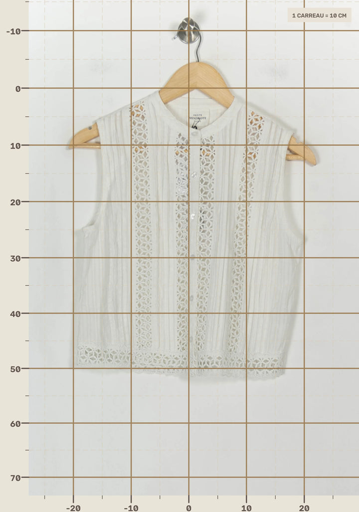 Blouse Sans Manches Blanche - Taille XS/34 de la marque Petite Mendigote | PARAD117917 - Vendu par Paradigme - Image 4