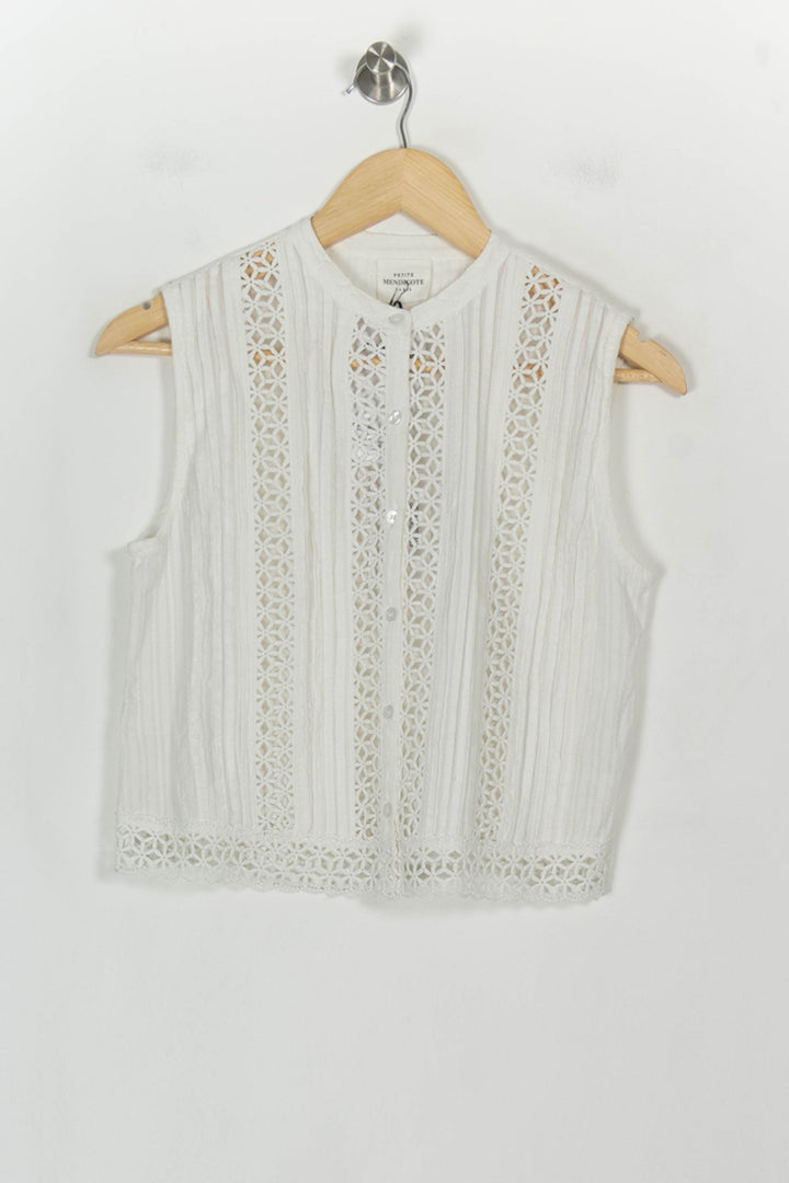 Blouse Sans Manches Blanche - Taille XS/34 de la marque Petite Mendigote | PARAD117917 - Vendu par Paradigme - Image 2