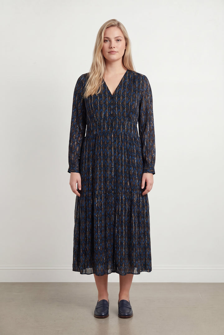 Robe Longue Bleue et Noire - Taille XL/42 de la marque Maison 123 | PARAD117920 - Vendu par Paradigme - Image 1