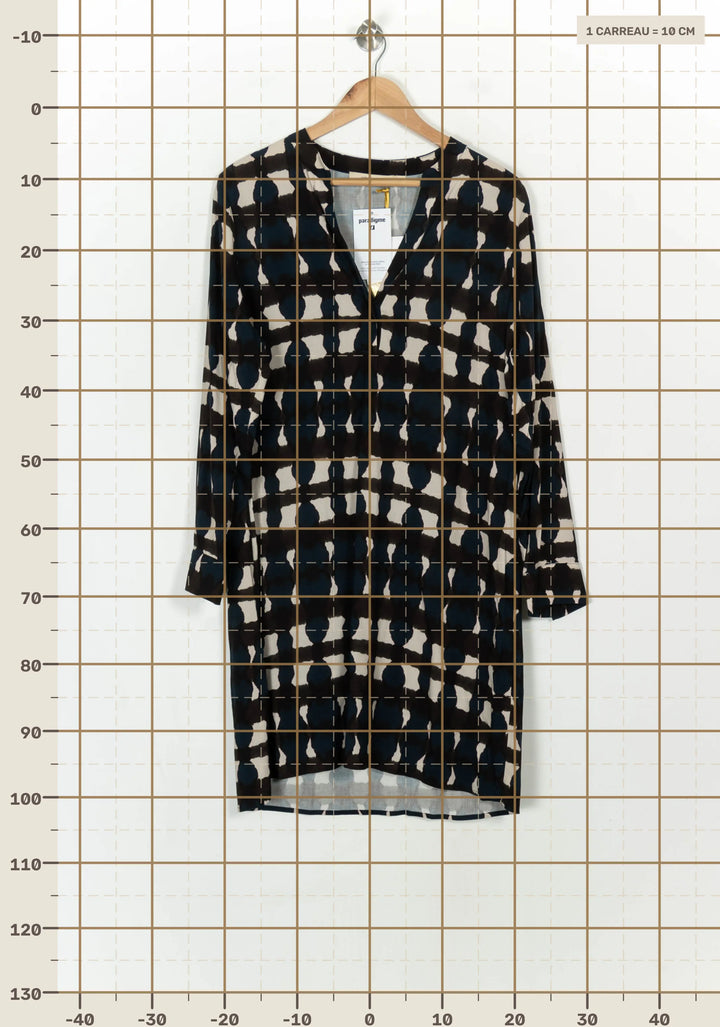 Robe Droite Noire et Blanche - Taille XL/42 de la marque La Fée Maraboutée | PARAD117921 - Vendu par Paradigme - Image 4