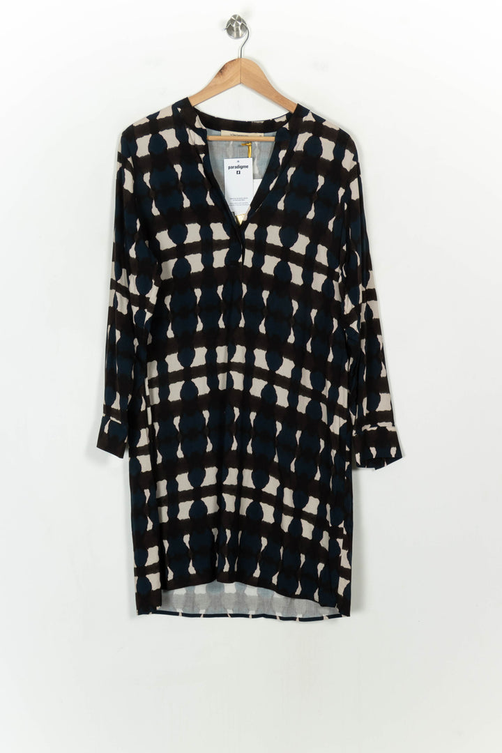 Robe Droite Noire et Blanche - Taille XL/42 de la marque La Fée Maraboutée | PARAD117921 - Vendu par Paradigme - Image 2