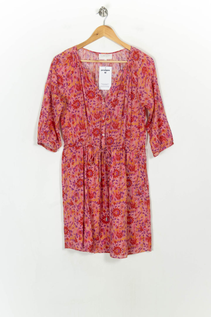 Robe Fleurie Rose et Rouge - Taille M/38 de la marque Sud express | PARAD117926 - Vendu par Paradigme - Image 2
