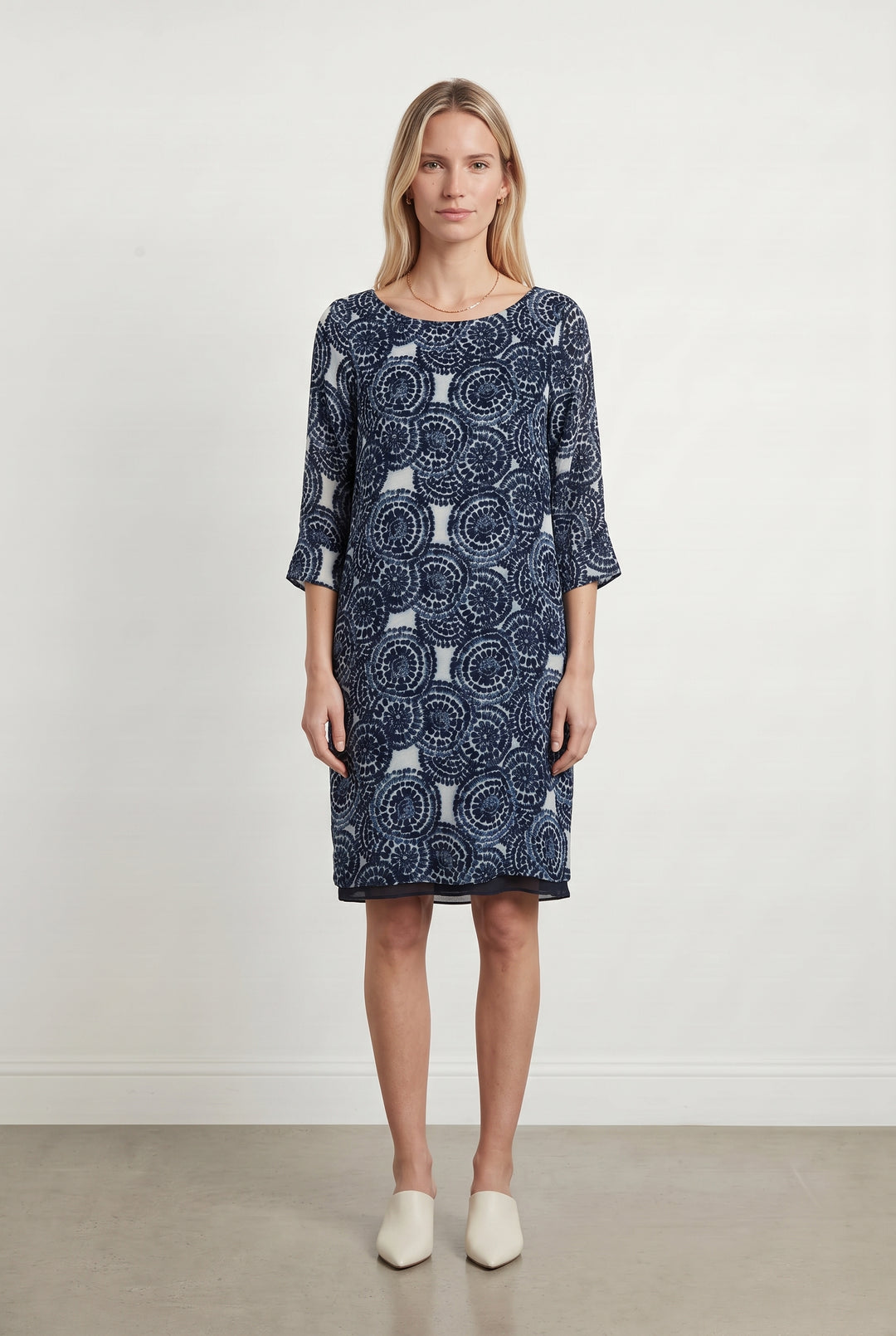 Robe Droite Bleue et Blanche - Taille M/38 de la marque Sud express | PARAD117928 - Vendu par Paradigme - Image 1