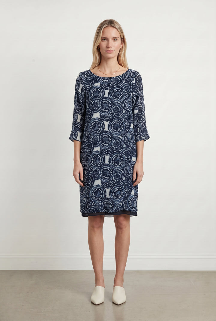 Robe Droite Bleue et Blanche - Taille M/38 de la marque Sud express | PARAD117928 - Vendu par Paradigme - Image 1
