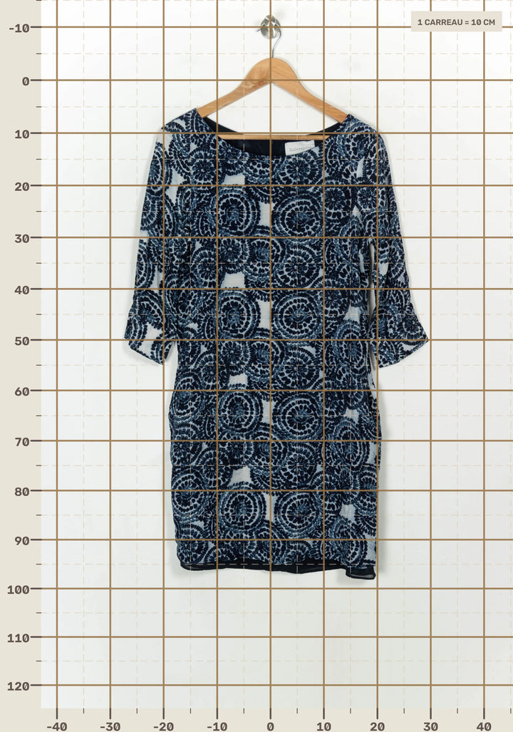 Robe Droite Bleue et Blanche - Taille M/38 de la marque Sud express | PARAD117928 - Vendu par Paradigme - Image 4