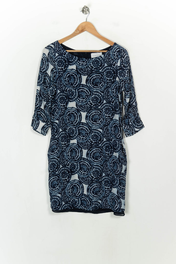 Robe Droite Bleue et Blanche - Taille M/38 de la marque Sud express | PARAD117928 - Vendu par Paradigme - Image 2