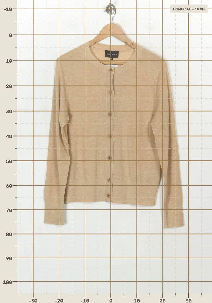 Cardigan Beige - Taille XL/42 de la marque Eric Bompard | PARAD117931 - Vendu par Paradigme - Image 4