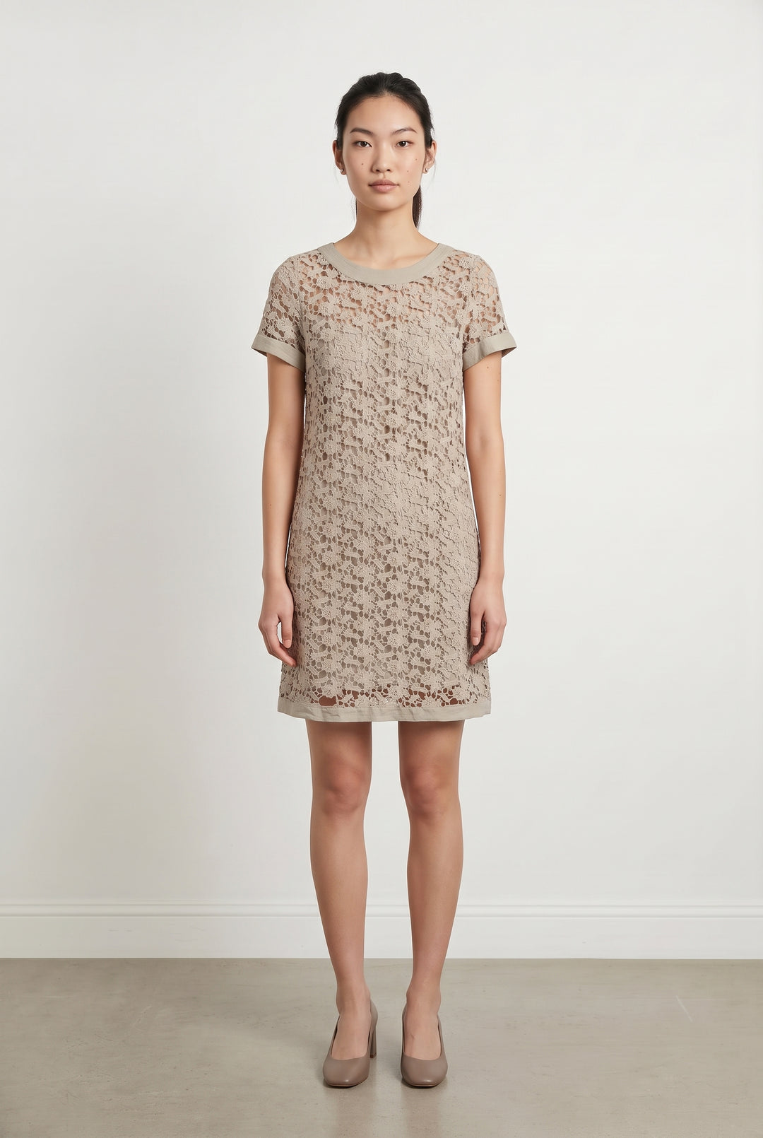 Robe en Dentelle Beige - Taille M/38 de la marque Derhy | PARAD117938 - Vendu par Paradigme - Image 1