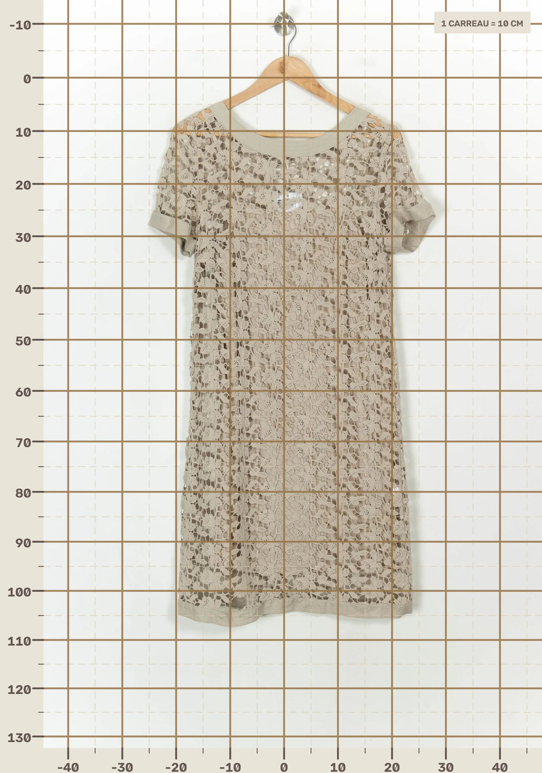 Robe en Dentelle Beige - Taille M/38 de la marque Derhy | PARAD117938 - Vendu par Paradigme - Image 4