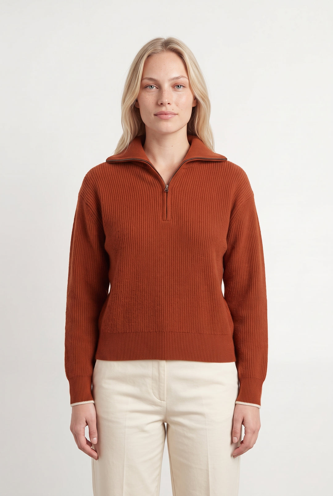 Pull Col Zippé Bordeaux - Taille L/40 de la marque Comptoir des Cotonniers | PARAD117944 - Vendu par Paradigme - Image 1