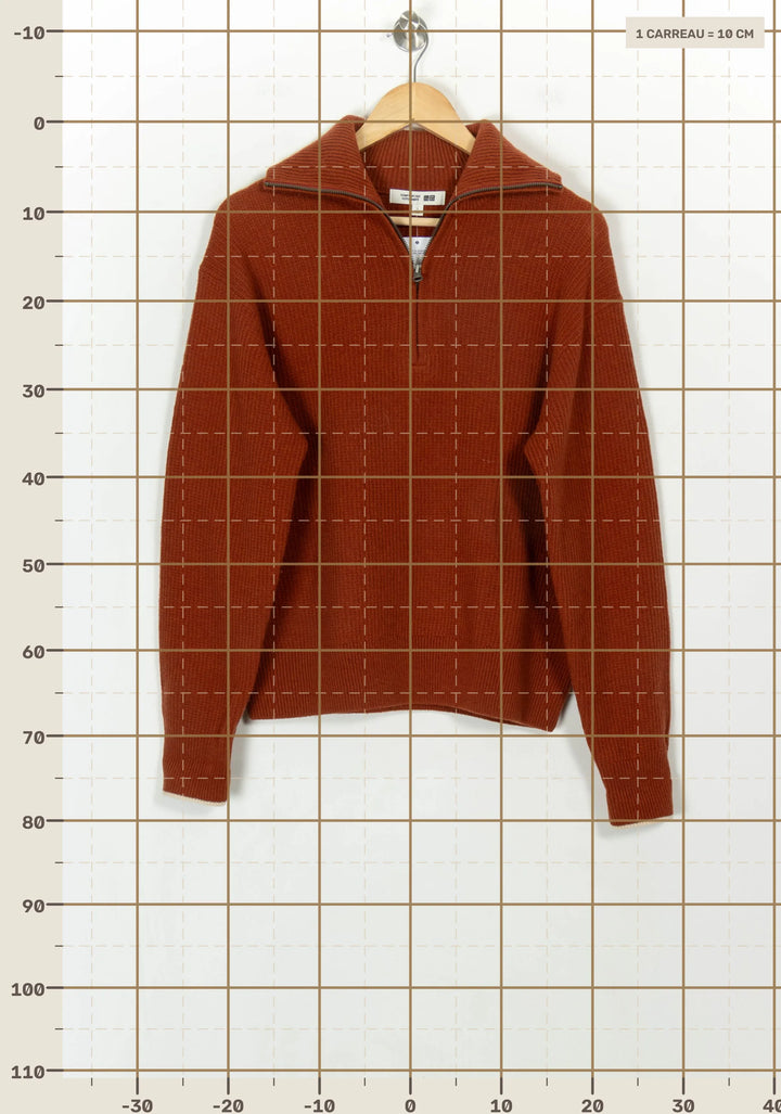 Pull Col Zippé Bordeaux - Taille L/40 de la marque Comptoir des Cotonniers | PARAD117944 - Vendu par Paradigme - Image 4