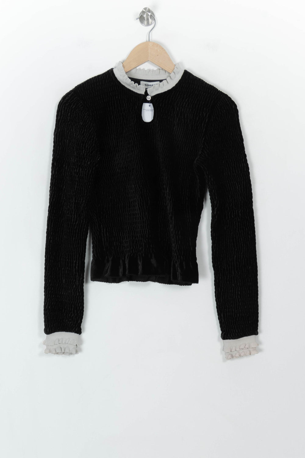 Pull Noir et Blanc - Taille S/36 de la marque Sandro | PARAD117957 - Vendu par Paradigme - Image 2
