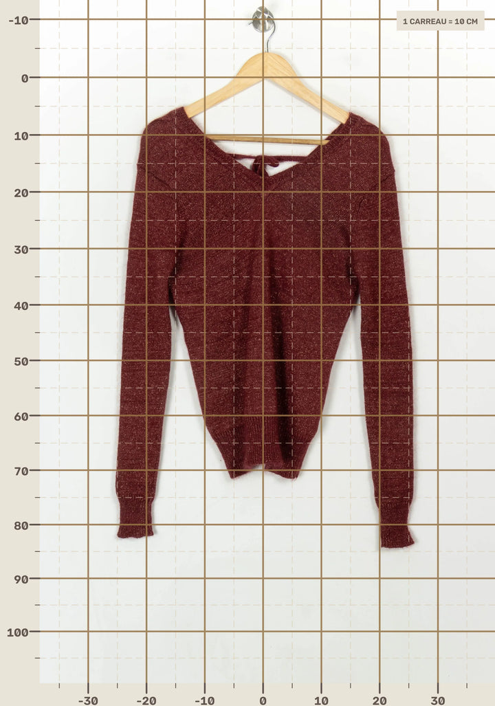 Pull Bordeaux - Taille S/36 de la marque Ekyog | PARAD117965 - Vendu par Paradigme - Image 4