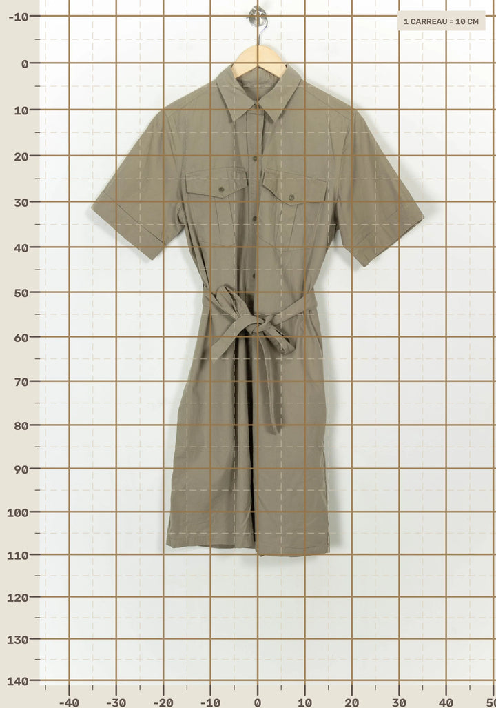 Robe Chemise Kaki - Taille XL/42 de la marque A.P.C. | PARAD117969 - Vendu par Paradigme - Image 4