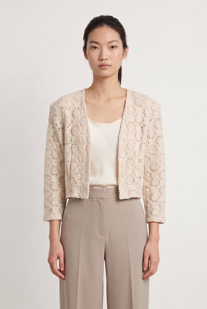 Veste En Dentelle Beige - Taille S/36 de la marque Maison 123 | PARAD117974 - Vendu par Paradigme - Image 1