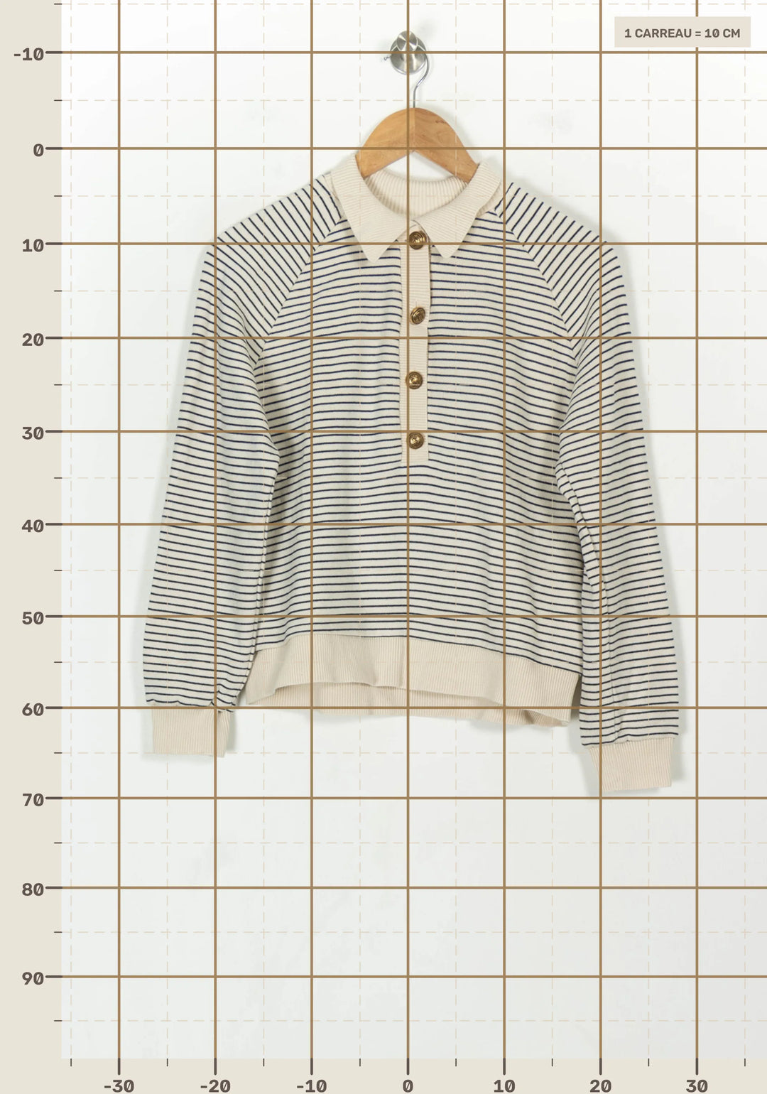 Pull Rayé Beige et Noir - Taille M/38 de la marque Maison 123 | PARAD117976 - Vendu par Paradigme - Image 4