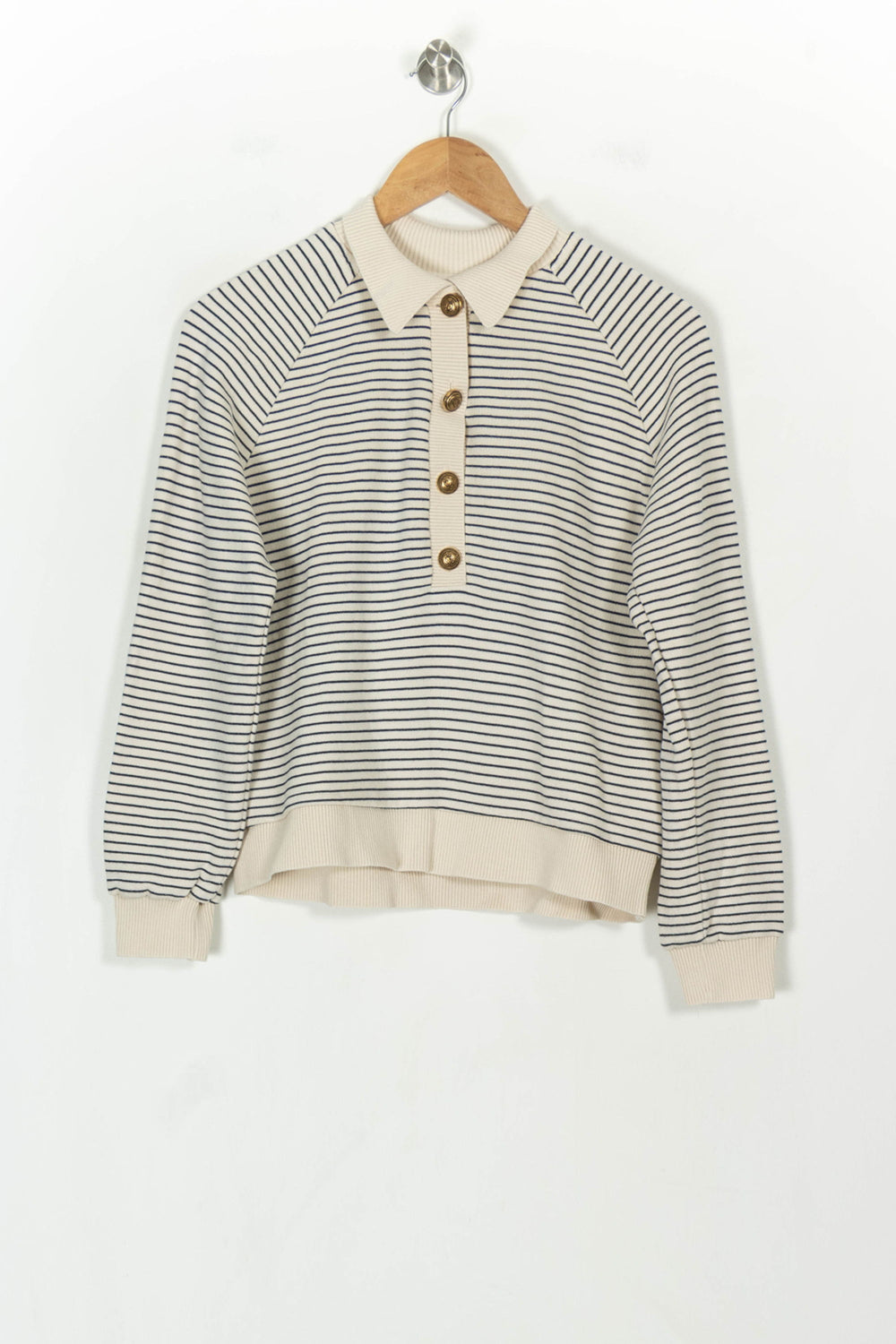Pull Rayé Beige et Noir - Taille M/38 de la marque Maison 123 | PARAD117976 - Vendu par Paradigme - Image 2