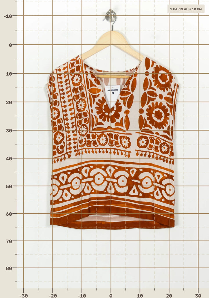 Blouse Orange et Blanche - Taille M/38 de la marque La Fée Maraboutée | PARAD117978 - Vendu par Paradigme - Image 4