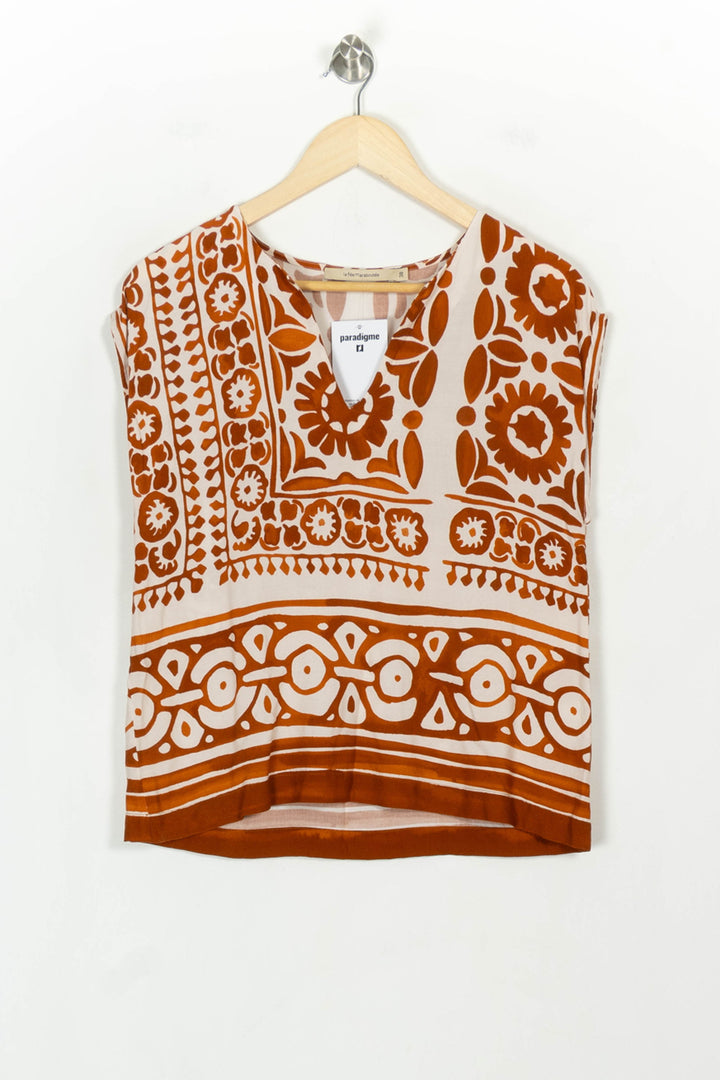 Blouse Orange et Blanche - Taille M/38 de la marque La Fée Maraboutée | PARAD117978 - Vendu par Paradigme - Image 2