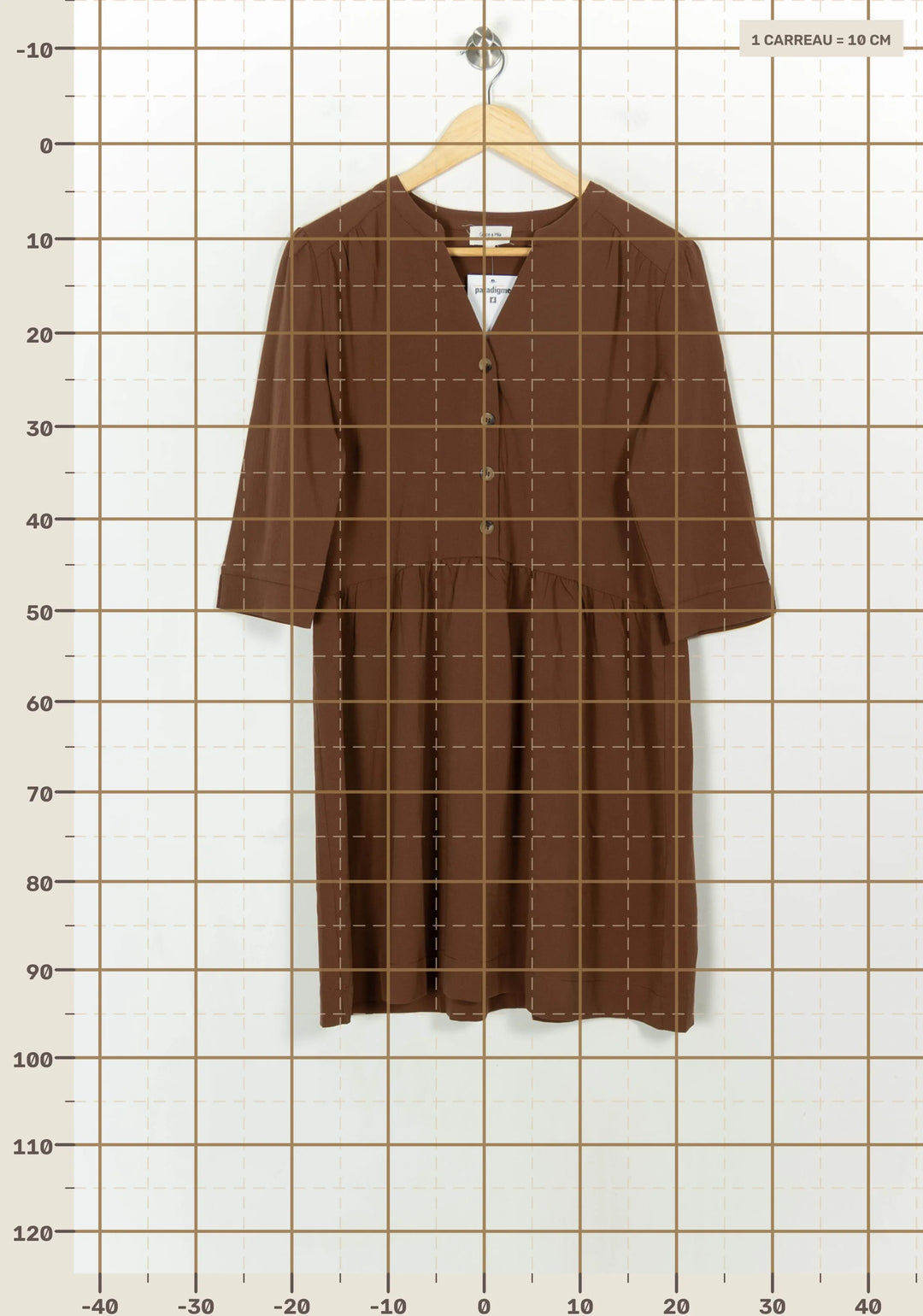Robe Midi Marron - Taille S/36 de la marque Grace &amp; Mila | PARAD117980 - Vendu par Paradigme - Image 4