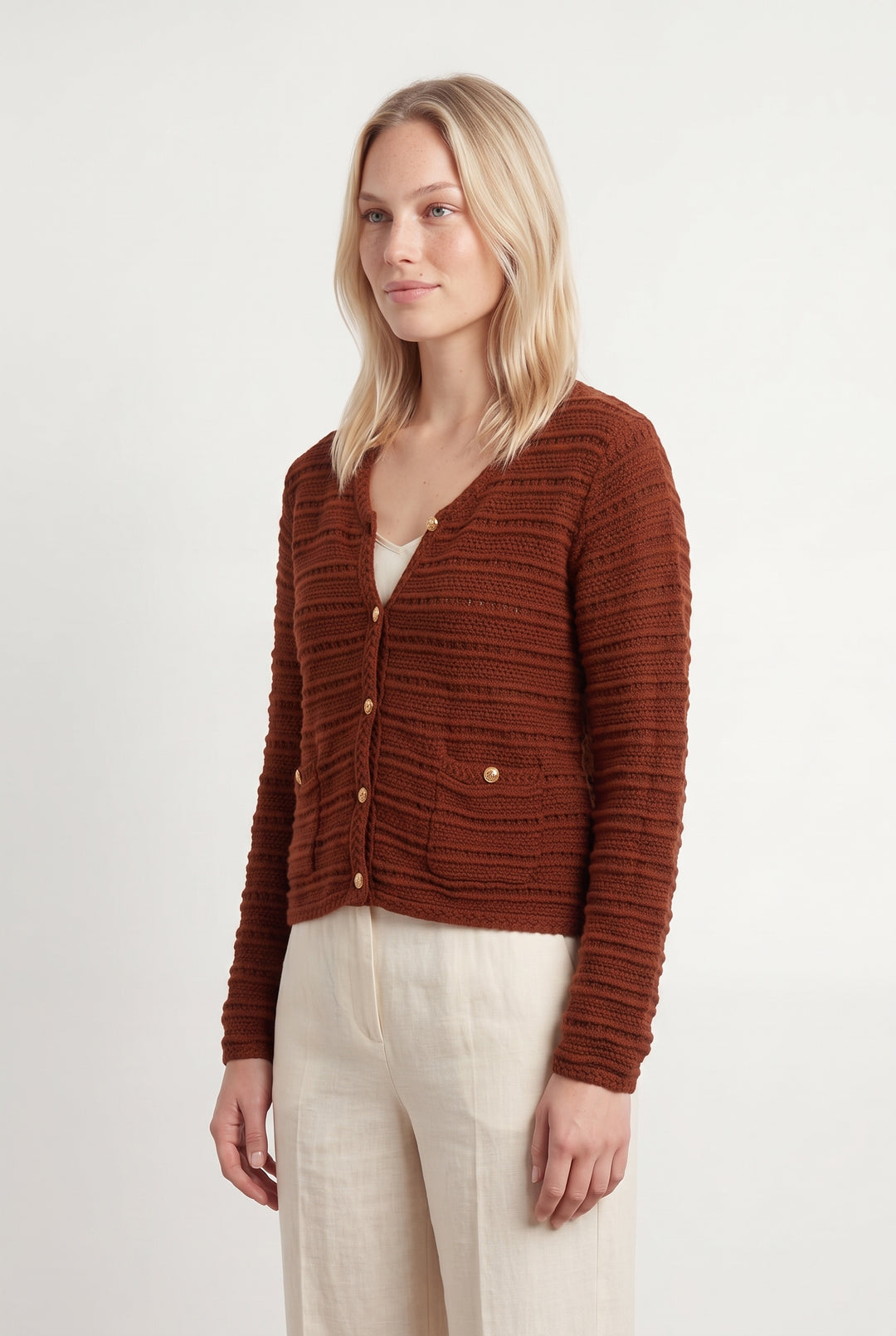Gilet Bordeaux - Taille L/40 de la marque Petite Mendigote | PARAD117984 - Vendu par Paradigme - Image 1