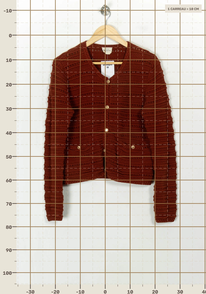 Gilet Bordeaux - Taille L/40 de la marque Petite Mendigote | PARAD117984 - Vendu par Paradigme - Image 4