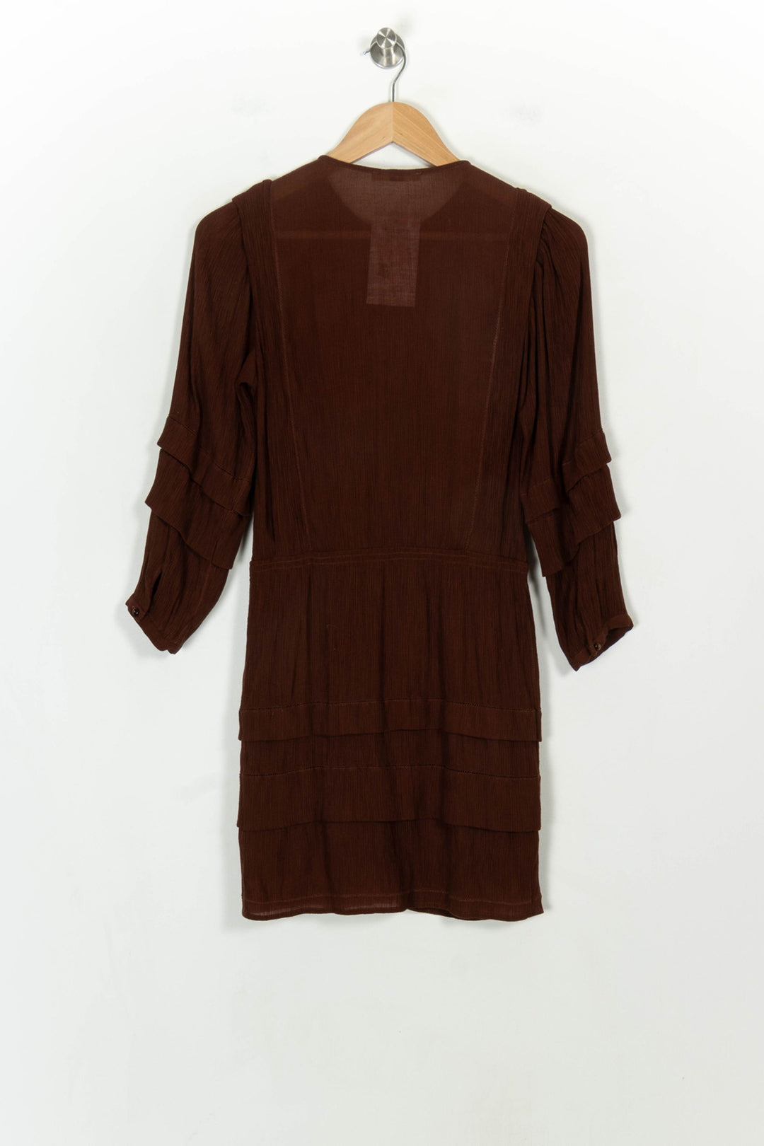 Robe Midi Marron - Taille XS/34 de la marque Sessùn | PARAD117986 - Vendu par Paradigme - Image 5