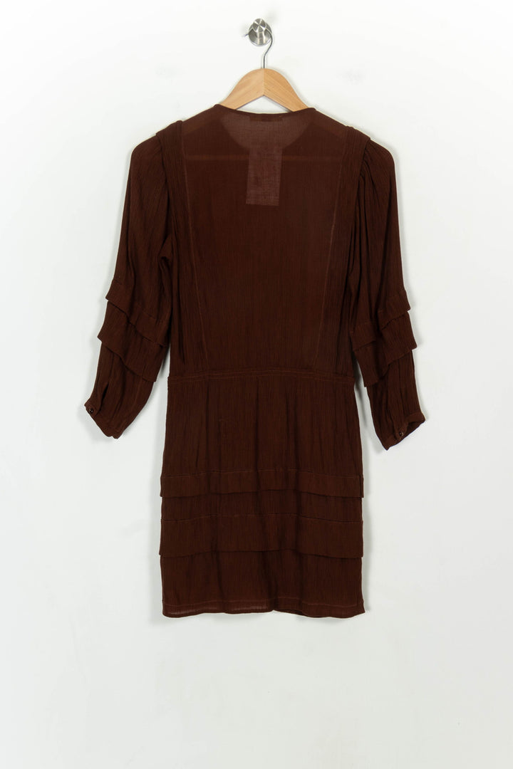 Robe Midi Marron - Taille XS/34 de la marque Sessùn | PARAD117986 - Vendu par Paradigme - Image 5