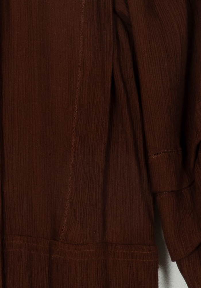 Robe Midi Marron - Taille XS/34 de la marque Sessùn | PARAD117986 - Vendu par Paradigme - Image 3