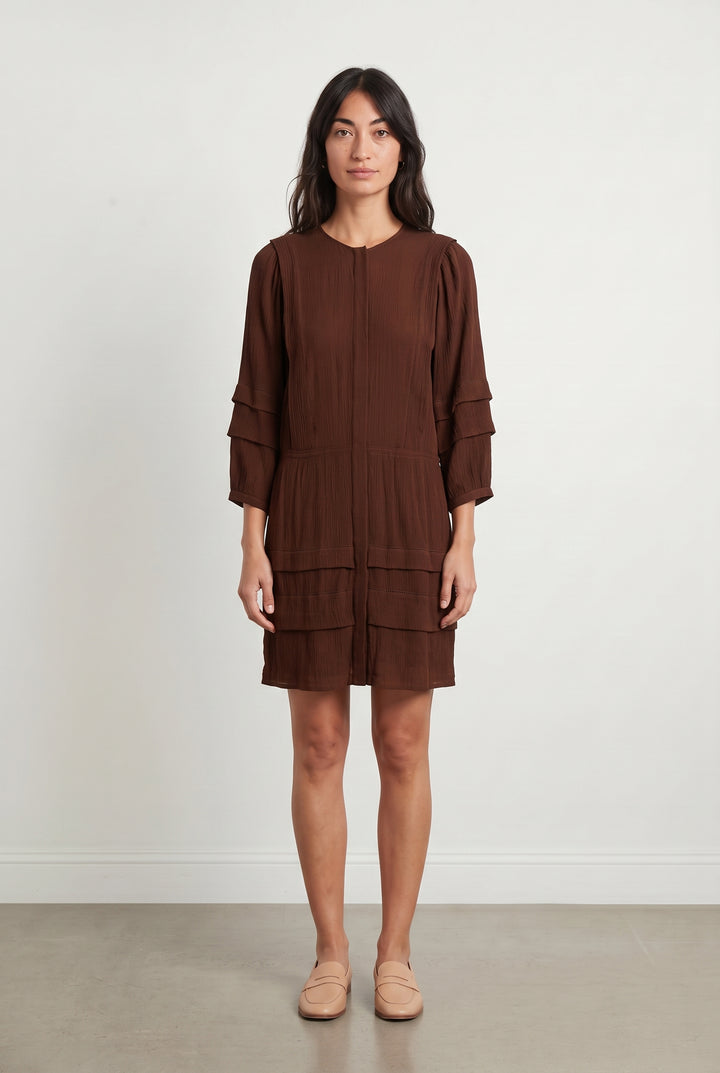 Robe Midi Marron - Taille XS/34 de la marque Sessùn | PARAD117986 - Vendu par Paradigme - Image 1