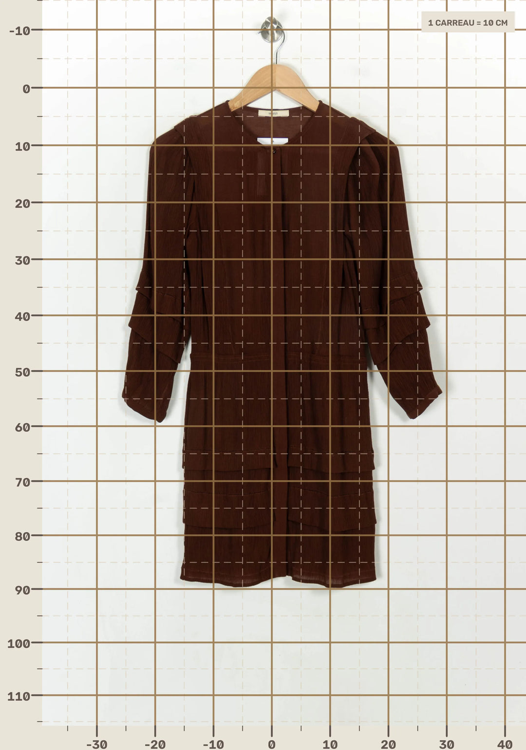 Robe Midi Marron - Taille XS/34 de la marque Sessùn | PARAD117986 - Vendu par Paradigme - Image 4