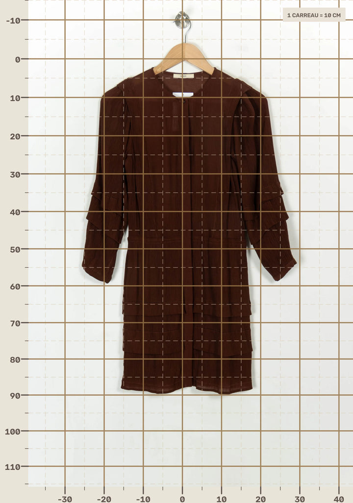 Robe Midi Marron - Taille XS/34 de la marque Sessùn | PARAD117986 - Vendu par Paradigme - Image 4