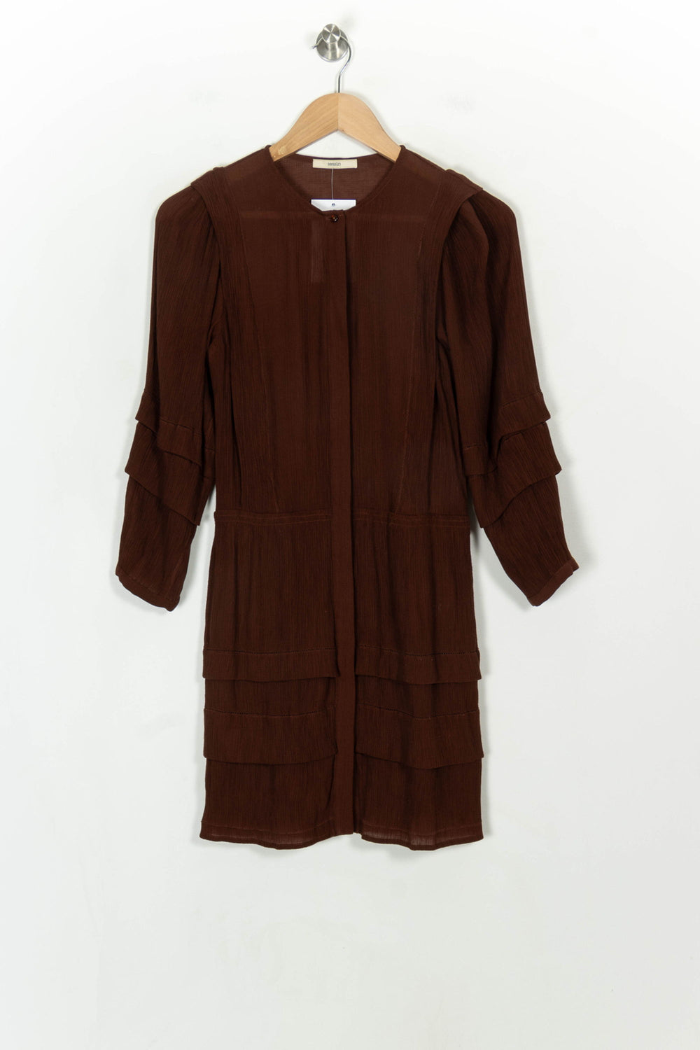 Robe Midi Marron - Taille XS/34 de la marque Sessùn | PARAD117986 - Vendu par Paradigme - Image 2