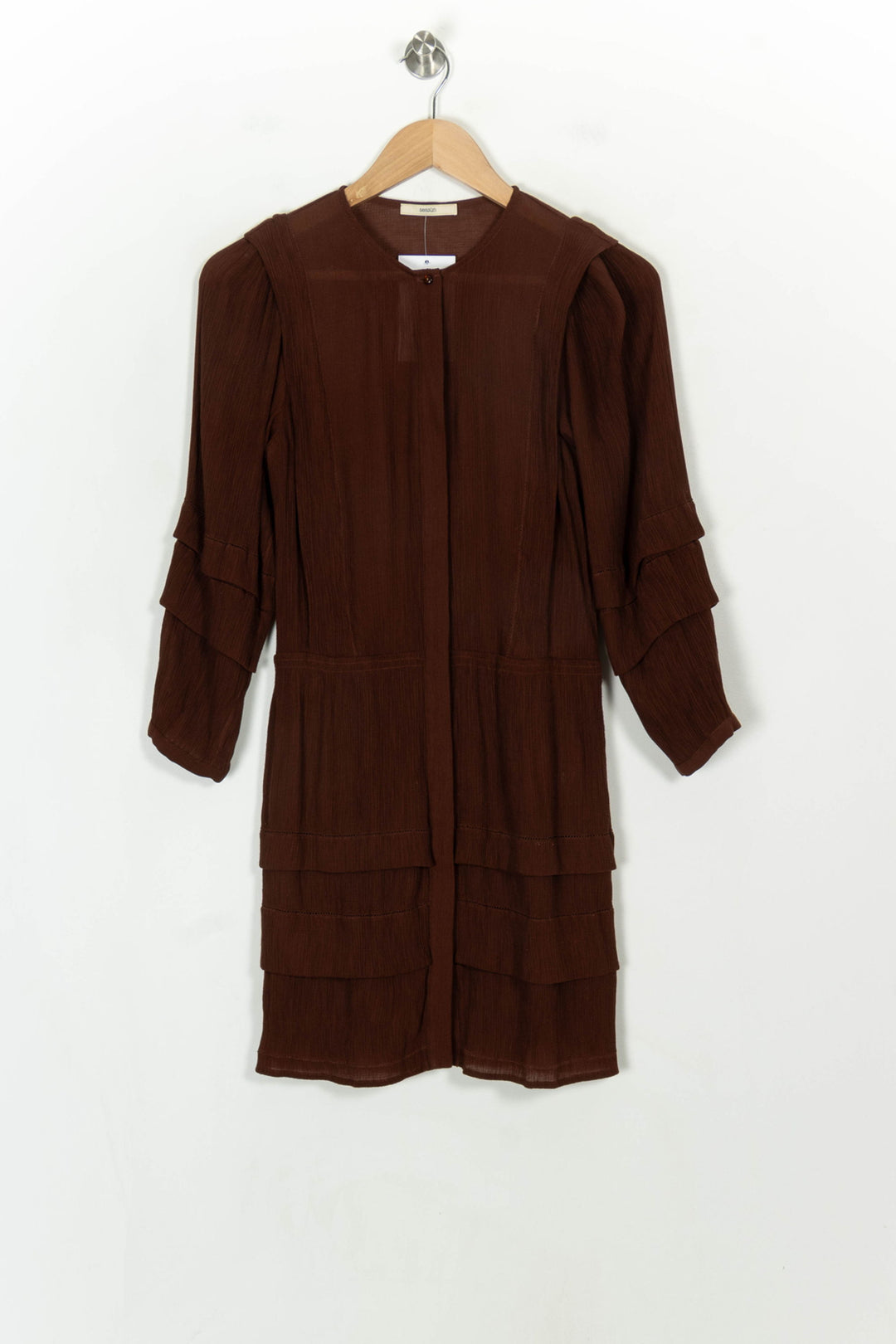 Robe Midi Marron - Taille XS/34 de la marque Sessùn | PARAD117986 - Vendu par Paradigme - Image 2